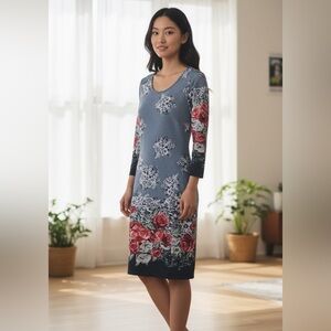 Chic Glamour Floral Print shift Dress size 8 - versatile , gorgeous